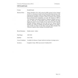 Kendall Family collection guide