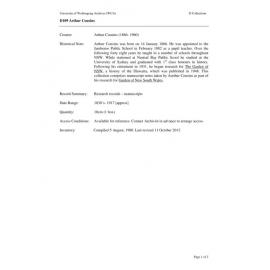 Arthur Cousins collection guide
