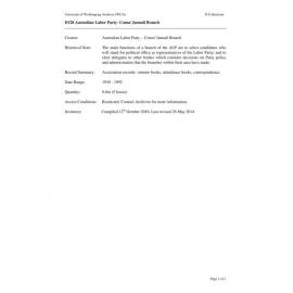 Australian Labor Party – Como/ Jannali Branch collection guide