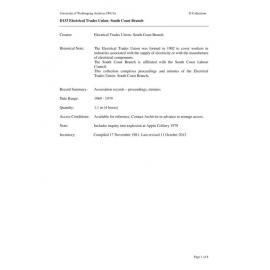 Electrical Trades Union- South Coast Branch collection guide