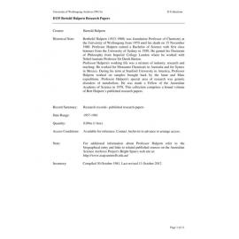 Berthold Halpern Research Papers collection guide