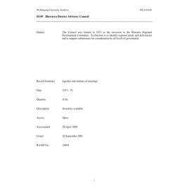 Illawarra District Advisory Council collection guide