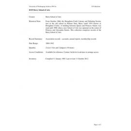 Berry School of Arts collection guide