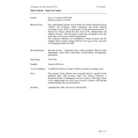 Percy and Renata Cochrane collection guide