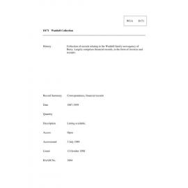 Waddell Family collection guide