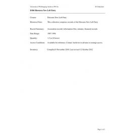 Illawarra New Left Party collection guide