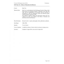 Mary Tow collection guide