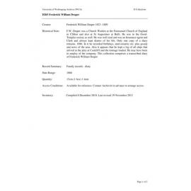 Frederick William Draper collection guide