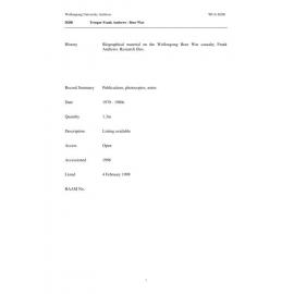 Frank Andrews collection guide