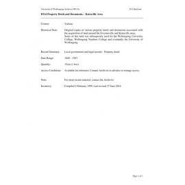 Property Deeds and Documents – Keiraville Area collection guide