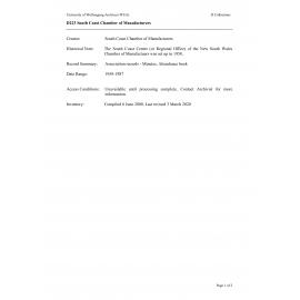 South Coast Chamber of Manufacturers collection guide