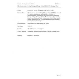 Construction Forestry Mining and Energy Union (CFMEU), Wollongong Office collection guide