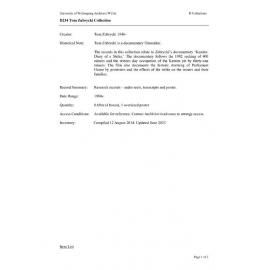 Tom Zubrycki collection guide