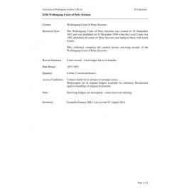 Wollongong Court of Petty Sessions collection guide
