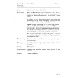Robert John Butler Pearson collection guide