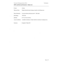 Land Deeds and Documents – Kiama Area collection guide